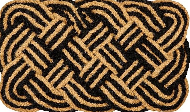 Black_Tan Woven Doormat, In increments of 2