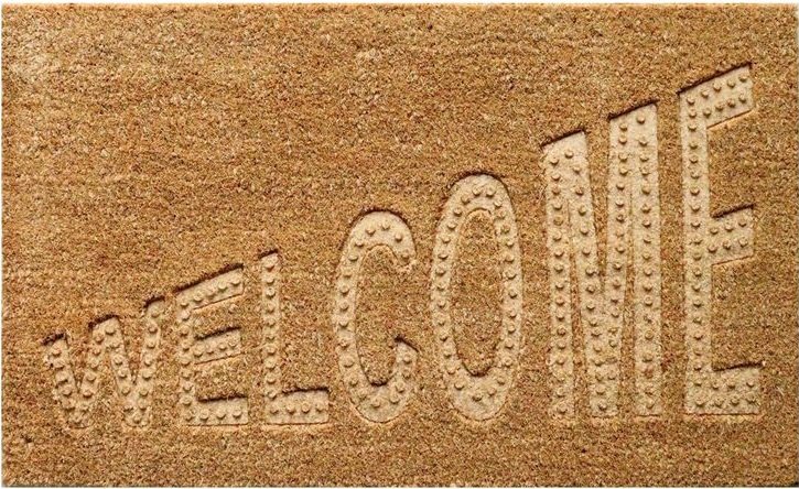 Heavy Duty Coco Coir Doormat Non Slip PVC Baking Embossed