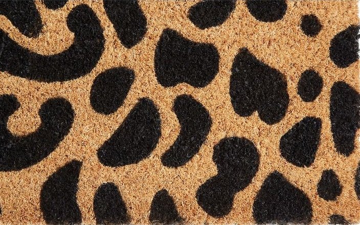Leopard Print Coir Doormat